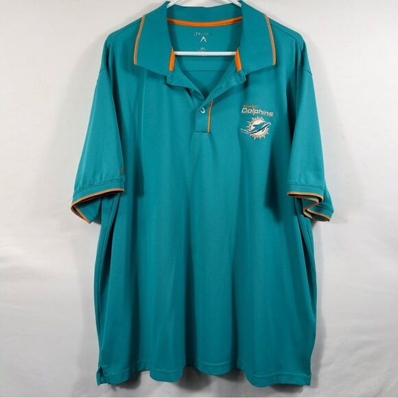 Miami Dolphins Antigua Polo NFL Football Sports Performance Solid Shirt 0700 - Picture 1 of 10